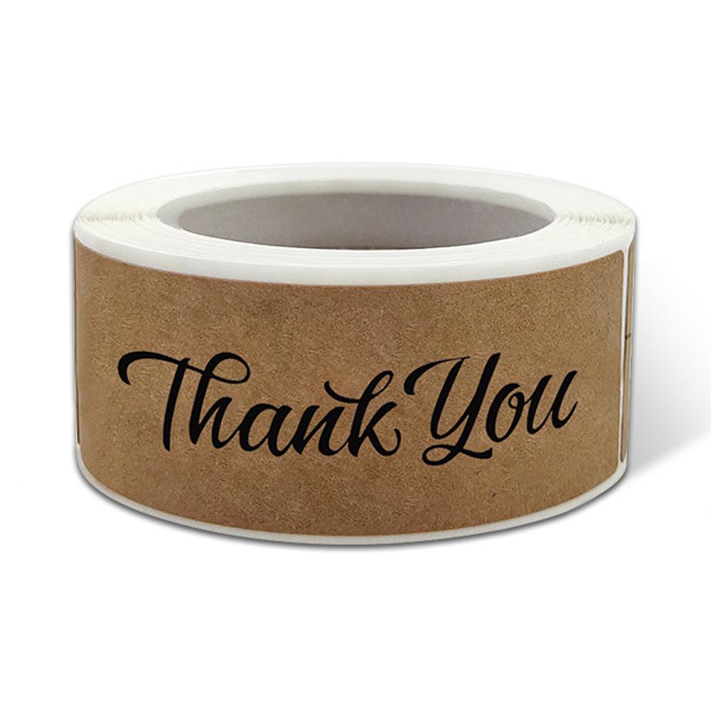 120 Pcs/Pack Thank You For Your Order Stickers 3x1 Inch Rectangle Labels For Small Business Handmade Decor Kraft Paper Stickers