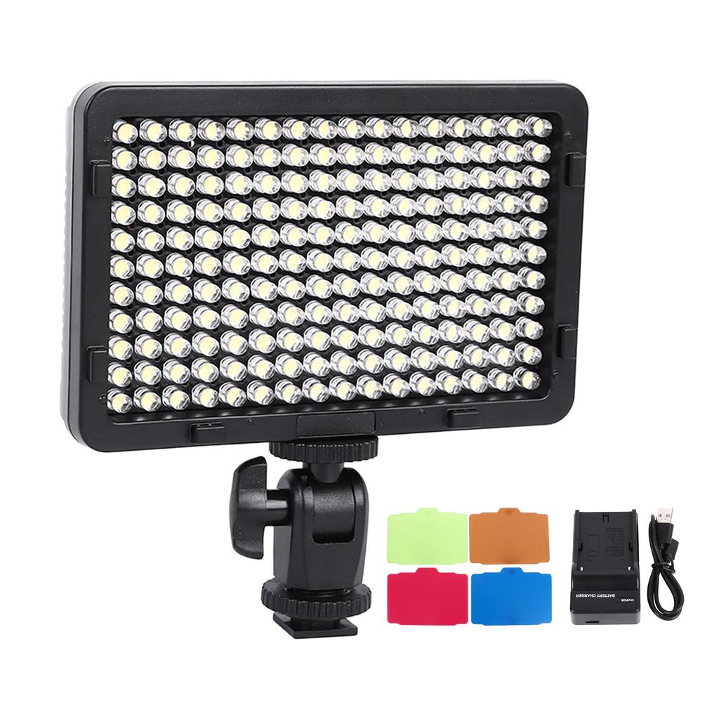 LED Video Light On Camera Mini Rechargeable 176LED Photography Fill Lamp Dimmable for DSLR Cameras