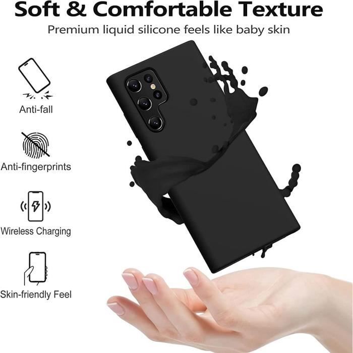 Coque Silicone - Samsung - Galaxy S22 Ultra - Noir - Protection complète - Souple