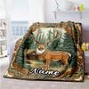 Elk Forest Customize Your Name Blanket Throw Personalized Blanket Ultra-Soft Great for Living Room Office Livingroom Bed Four Seasons Universal