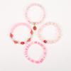 Strawberry Pendant Pink Beads Multilayer Stretch Bracelet Cute Fruit Hand Decoration Gift for Women