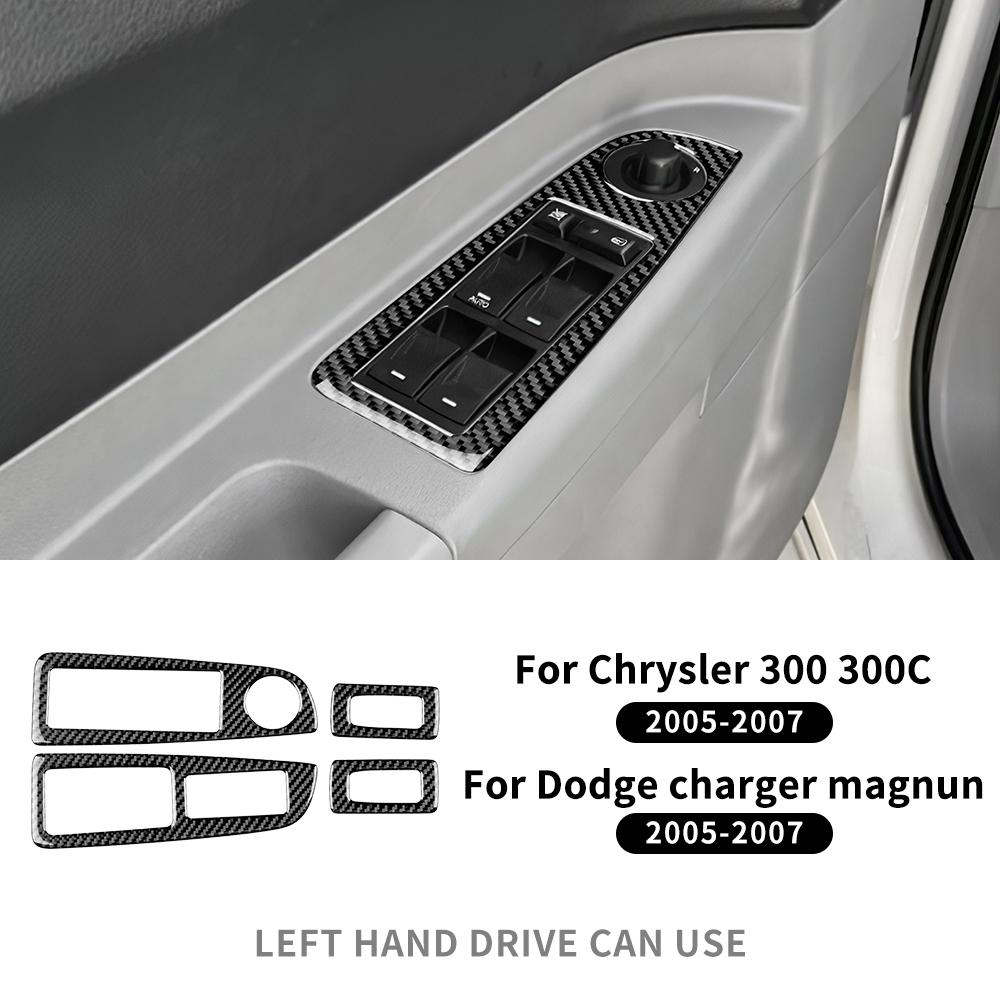 Real Soft Carbon Fiber Sticker For Chrysler 300 300C Dodge Charger Magnum 2005 2006 2007 Car Window Panel Interior Accessories