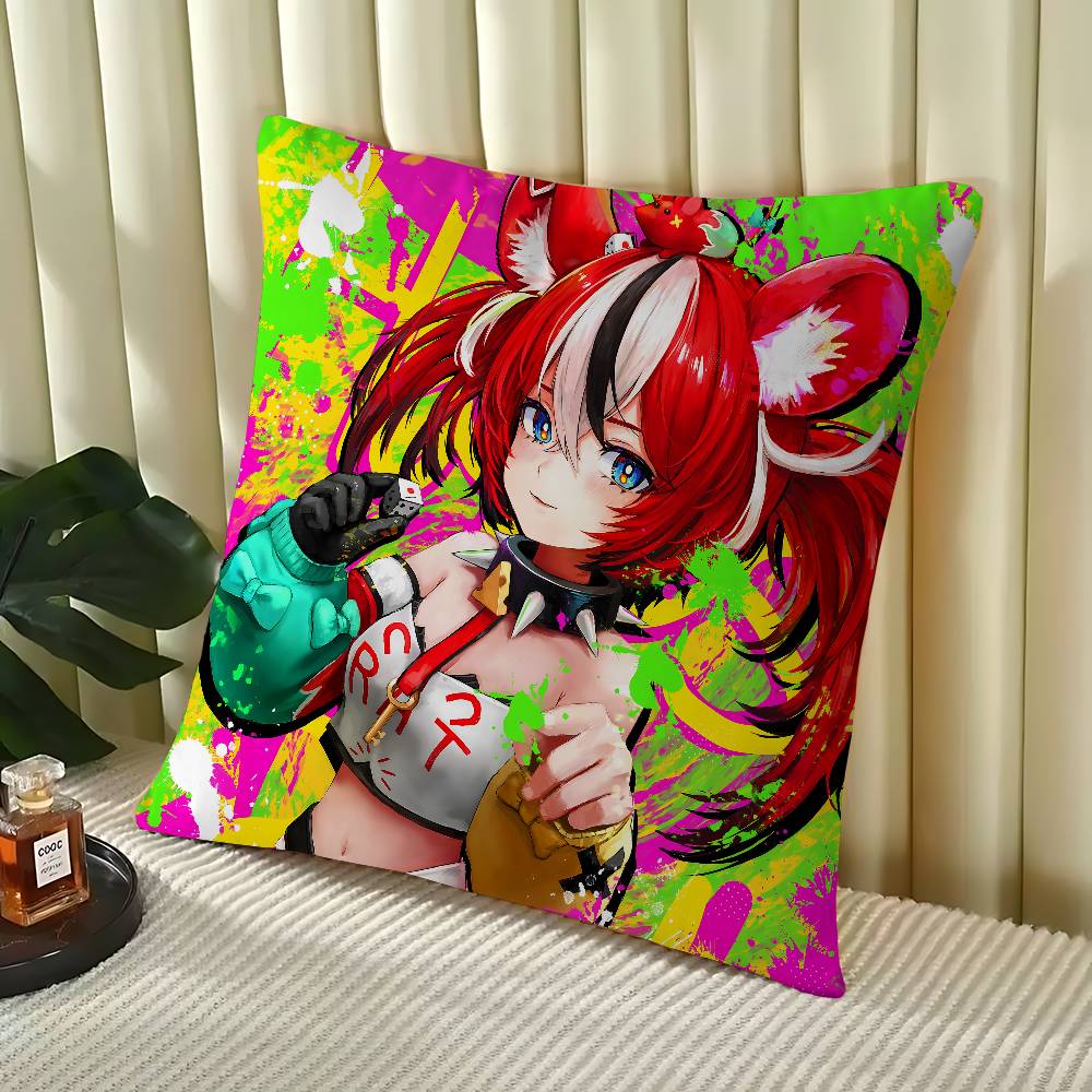 Игра HololiveS Hakos Baelz 45*45см Наволочка для подушки Декоративная наволочка для подушки Домашняя наволочка для диванной подушки 16x16Inch