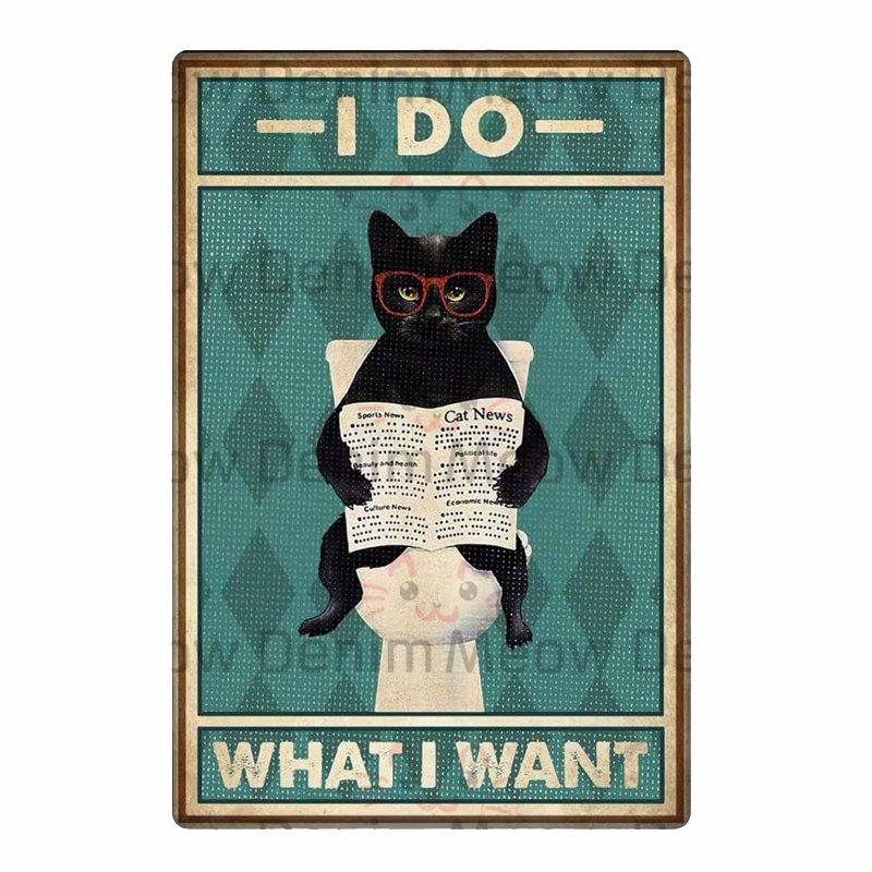 DORA Tin Sign Funny Animal Tin Poster I Do What I WantPlaque Bar Room Decor Nice Butt Wall Art Cat and Dog Vintage Tin Sign Gift N