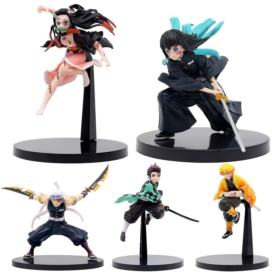 Demon Slayer Kimetsu No Yaiba Anime Figure Toy Uzui Tengen Tokitou Muichirou Nezuko Kamado Tanjiro Kamado PVC Model Dolls Gifts