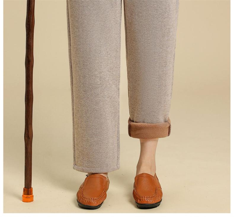 Pantaloni in Lana Foderati in Pile da Donna per Anziani - Larghi, Dritti, Stile Autunno/Inverno