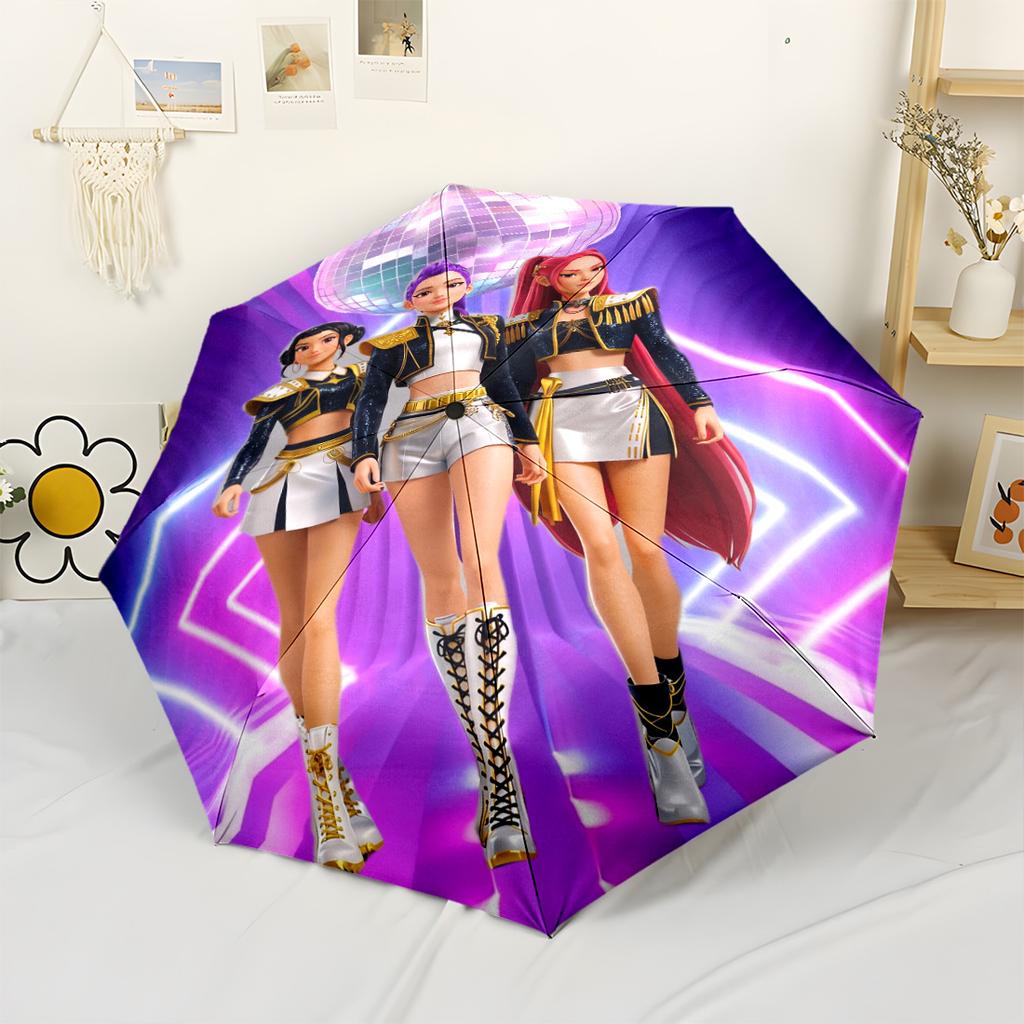 Dance Party Fashion Show Portable Automatic Umbrella Folding Umbrella with 8 Ribs Sturdy Construction Travel Essential Fashion Lovers Spiritual Gift