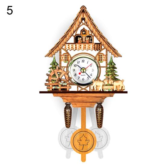 Cheap KOKKO Antique Wooden Hanging Cuckoo Wall Time Alarm Clock Home