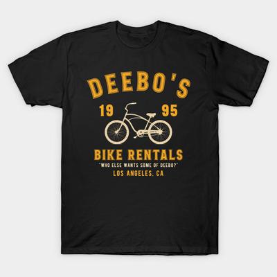 Men Black Print T-shirt Super Large TShirt Deebo's Bike Rentals No-Cut Transfer Paper Print Cotton Tshirt