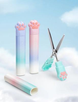 Twingo Şeker Renkli Gradyan Makas Kedi Pençesi Taşınabilir Mini Kağıt Kesim Sanat Makası Öğrenciler İçin Araçlar