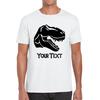 Personalised Dinosaur T-Rex Roaring Face Your Text Tyrannosaurus Rex Dino Mens Tee Top