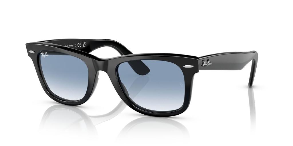 Ray-Ban RB2140F 901/3F 52 WAYFARER LIGHT COLORS Sunglasses - Black / Clear Gradient Blue Glass Lenses