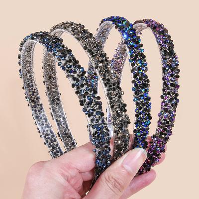 1/4 Stück Strass Haarreif Mode Damen Kopfschmuck Rutschfest mit Zähnen Haarband Glänzendes Stirnband Haarschmuck