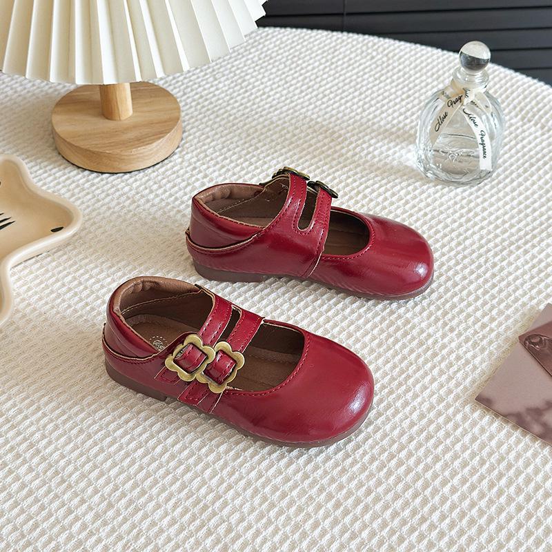 2025 Spring/Autumn Girls' Soft Sole Princess Leather Shoes