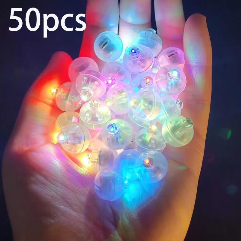 50 Stück Becher Kleine Runde Kugel Lichter Ballons LED Blinkende Leuchten Laternenlicht für Hochzeit Party Geburtstag Dekoration
