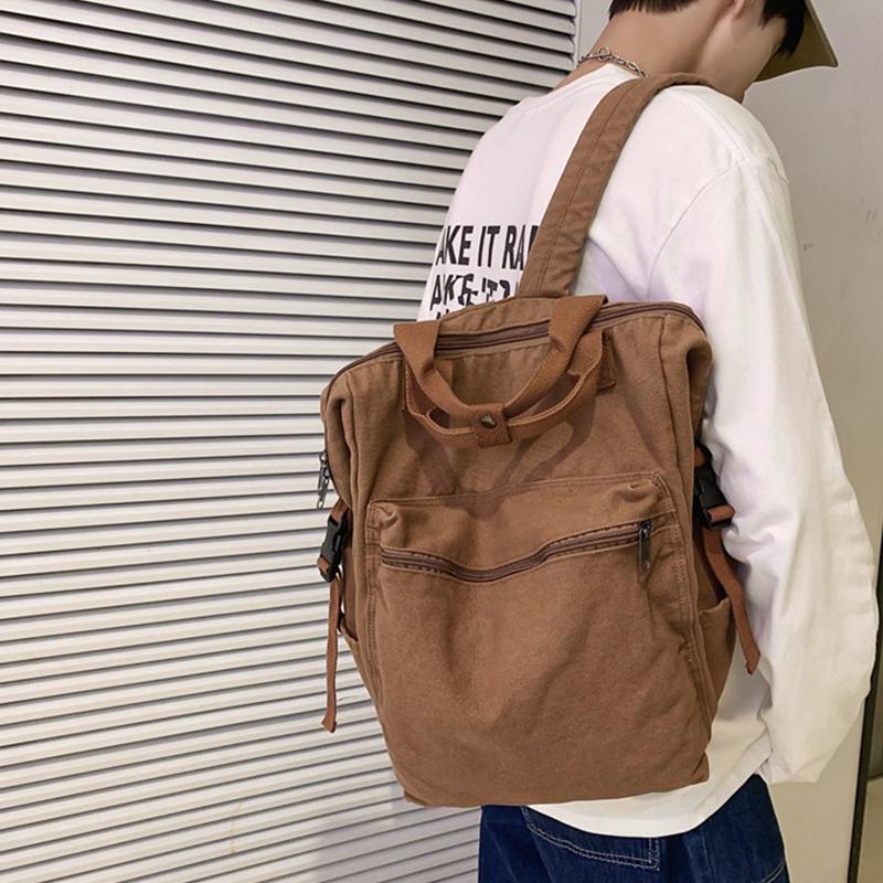 Preppy Backpack Large Aesthetic College Book Bag Retro Canvas Laptop Backpack Travel Rucksack Casual Daypack