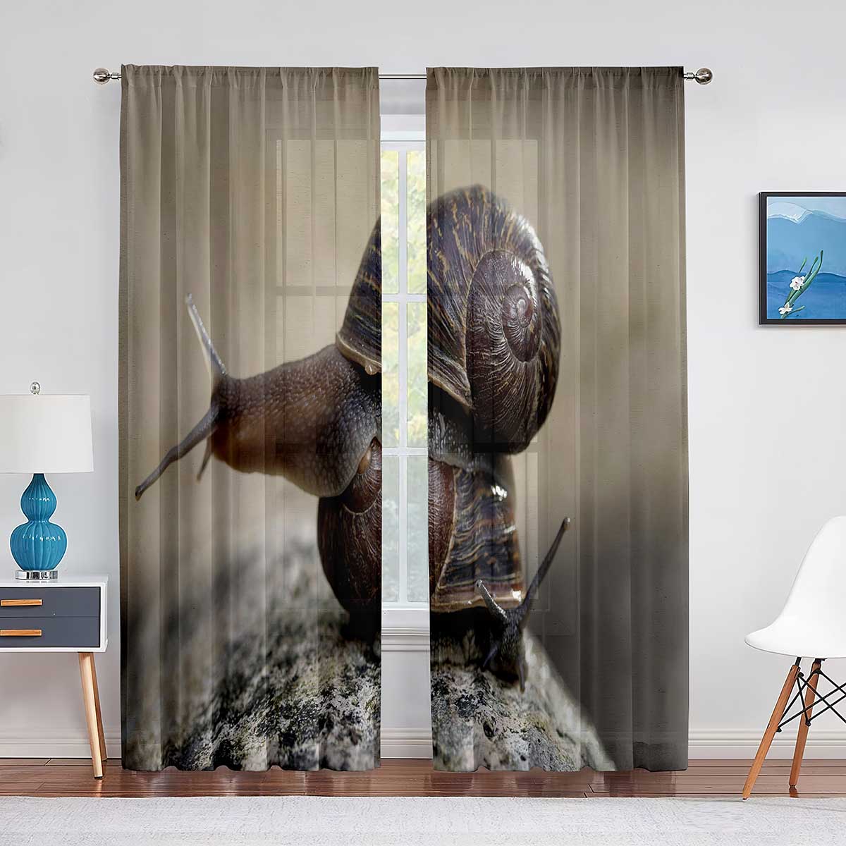 Прозрачная вуаль с милыми улитками и красными грибами — фото 8