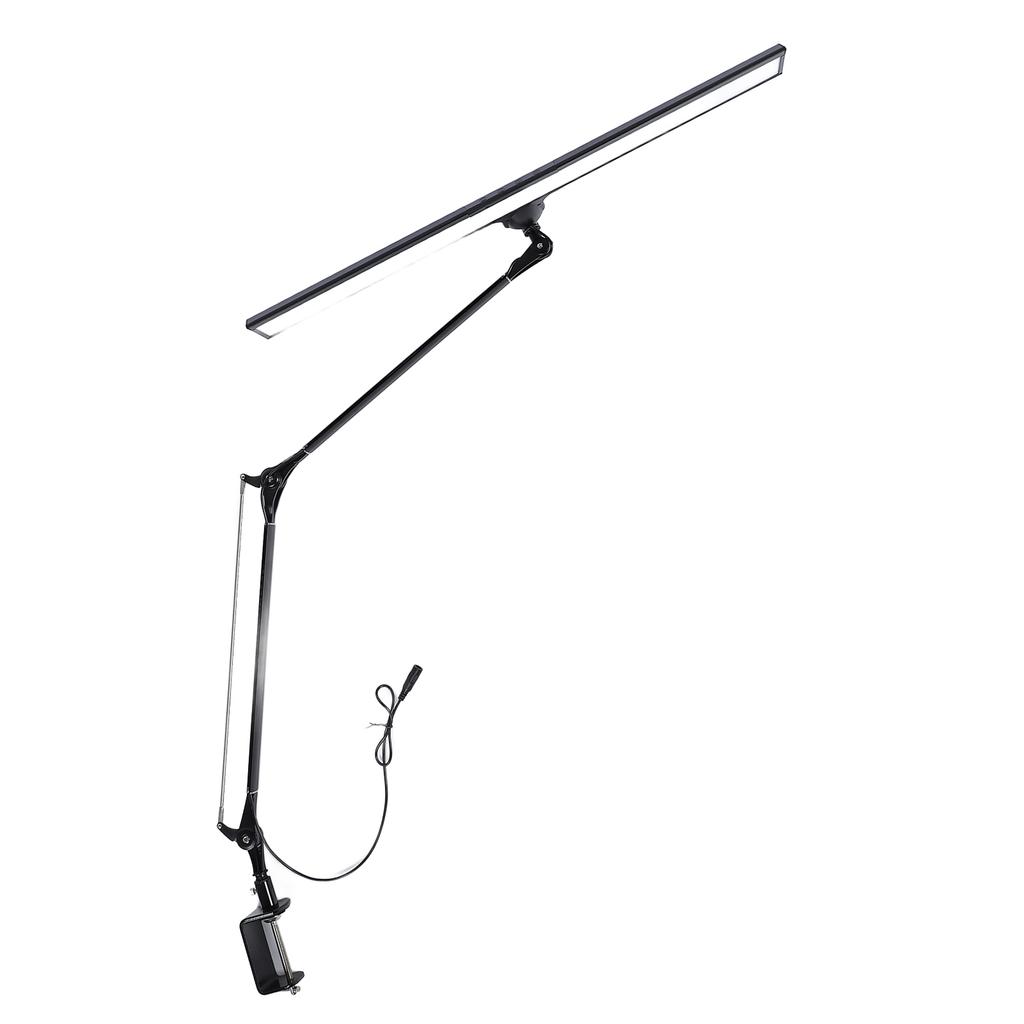 20W LED Clamp Desk Lamp Metal Swing Arm Desk Light Eye Caring Dimmable Task Lamp for Reading