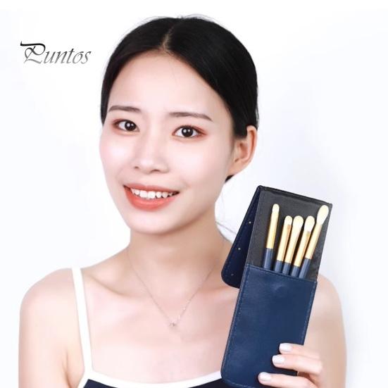 

Набор кистей для теней из 5 шт., мягкие щетинки из синтетического волокна, подробные косметические кисти для нанесения макияжа