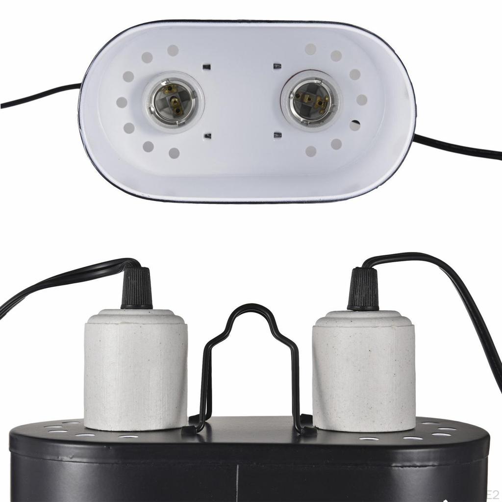 Pet Reptile Lamp Fixture Dual Dome Heat E27 for Terrarium