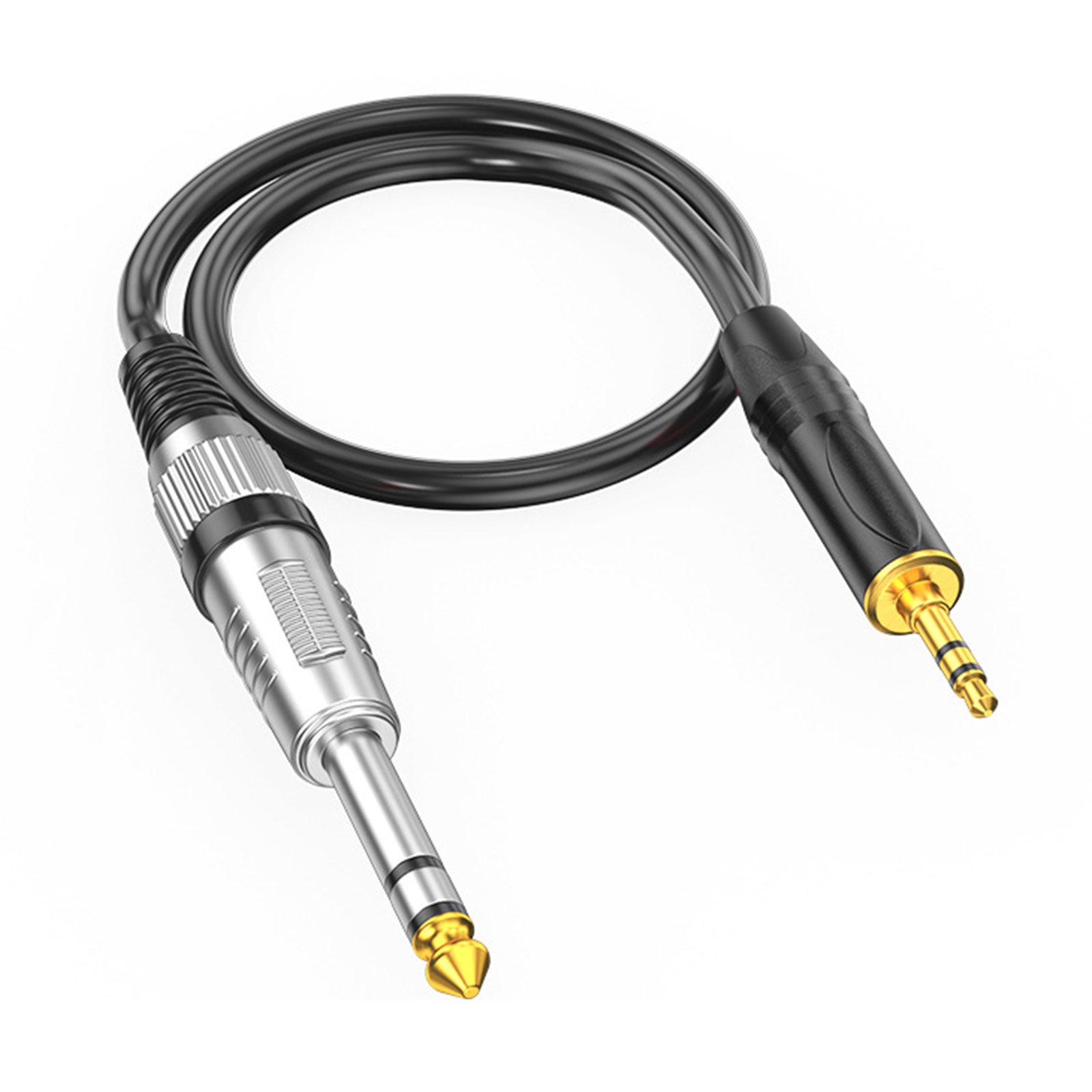 

Stereo Sound Aux Cable 3.5mm to 6.35mm Male Connectors Cord Wire Extension Line for Amplifiers and Home Theaters чорний