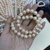 1String, White Natural Freshwater Pearls, Handmade Near Round Pearl Beads for Jewelry Making DIY Crafts (Beads 10-11mm, Length 36cm)