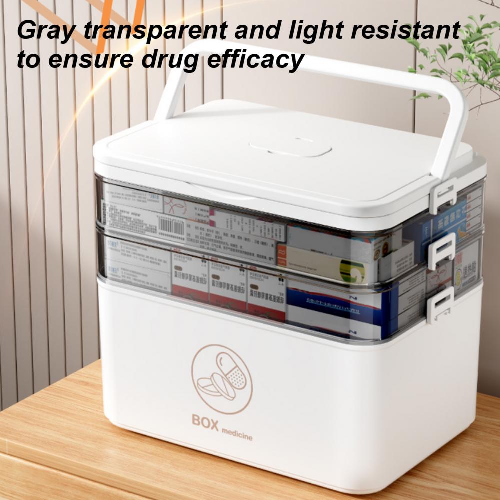 Portable Storage Solution Travel-friendly Storage Container Capacity Portable Pill Storage Box with Handle Sealing for Travel