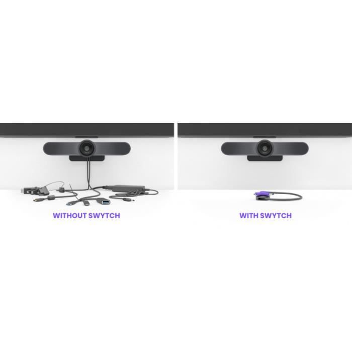 Liaison Pour Ordinateur Portable - Logitech - Swytch - USB Type A Et C - Résolution Jusqu'à 4K - Noir