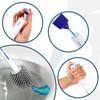 Silicone toilet brush with stand and liquid dispenser, white, 40 cm