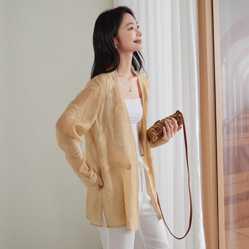 SOFSIL 2026 Summer Elegant Embroidered V-neck Cardigan M