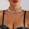 Street Hip Hop Trendy Splicing Simple Necklace Female Exaggerated Single-layer Geometric Aluminum Chain Necklace