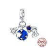 New Copper Blue Astronaut Planet Ocean Dolphin Charm Bead Fit Bracelet Women Jewelry Diy Gift