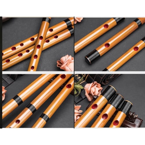 Beginner's Bamboo Flute, Traditional Handmade for Festivals and Music, 7 Holes, 6/7/8 Tones, No Membrane (6 Tones)