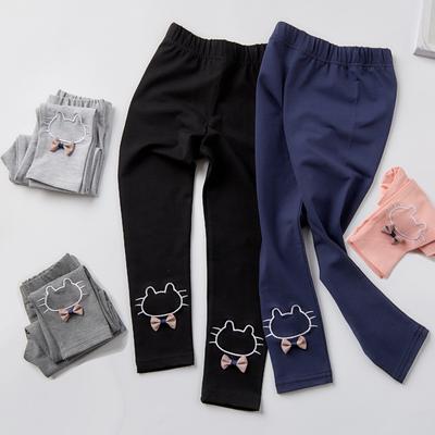 Spring and Autumn Girls Cartoon Thin Bottoming Cropped Pants