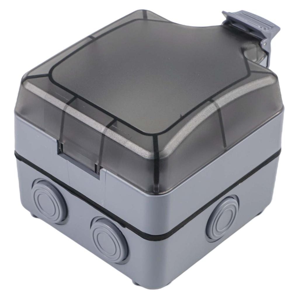 IP66 Outdoor Waterproof Socket with Switch and Indicator Light 16A 1 Way Wall Socket Suitable for Parking and Construction Sites