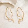 Minimalist Abstract Irregular Spiral Twist Shape Gold Color Dangle Earrings for Women Fashion Designer Earrings Party Jewelry