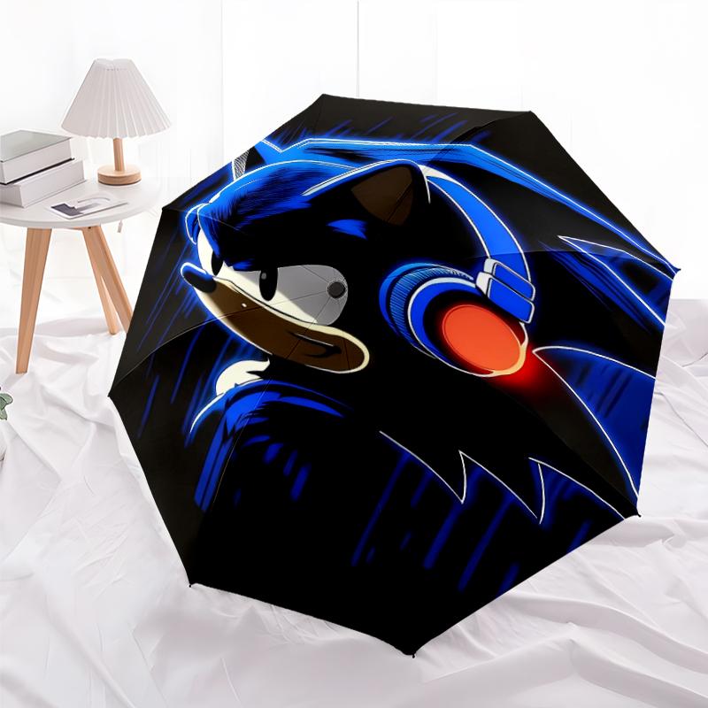 Printed Sonic the Hedgehog Printed Folding Umbrella,Outdoor,Leisure,And Travel Umbrella,Durable Umbrella Fabric,Birthday And Holiday Gift