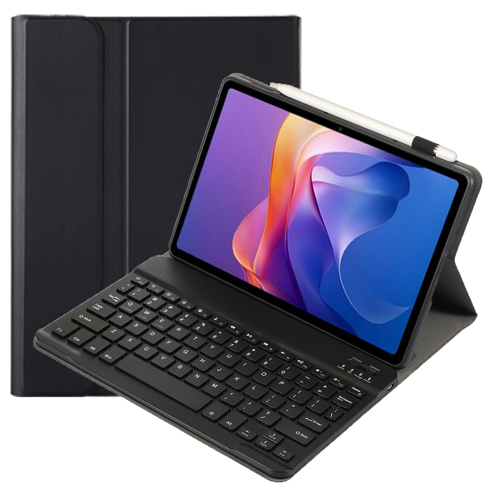 

A0N15 Для Xiaomi Redmi Pad 2 Знімний шкіряний чохол Ультратонкий Bluetooth-сумісна клавіатура Black