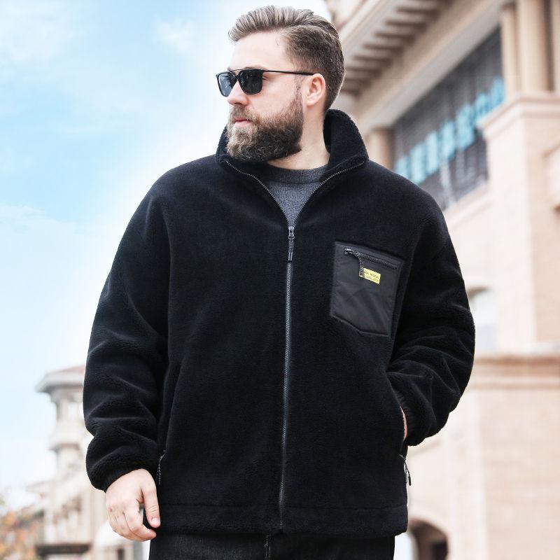 Herrenjacke in Übergröße, gepolstert, warm, Stehkragen, modisch, vielseitig, lässig, sportlich, leicht, atmungsaktiv