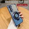 Luxury Glitter Plating With Holder Case For Samsung A06 A16 A05S A15 A25 A35 A55 A04 A14 A24 A34 A54 Soft Shockproof Stand Cover