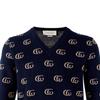 GUCCI Cashmere Sweaters Men's Dark Blue Crew Neck Moderate 655104-XKB3T4037