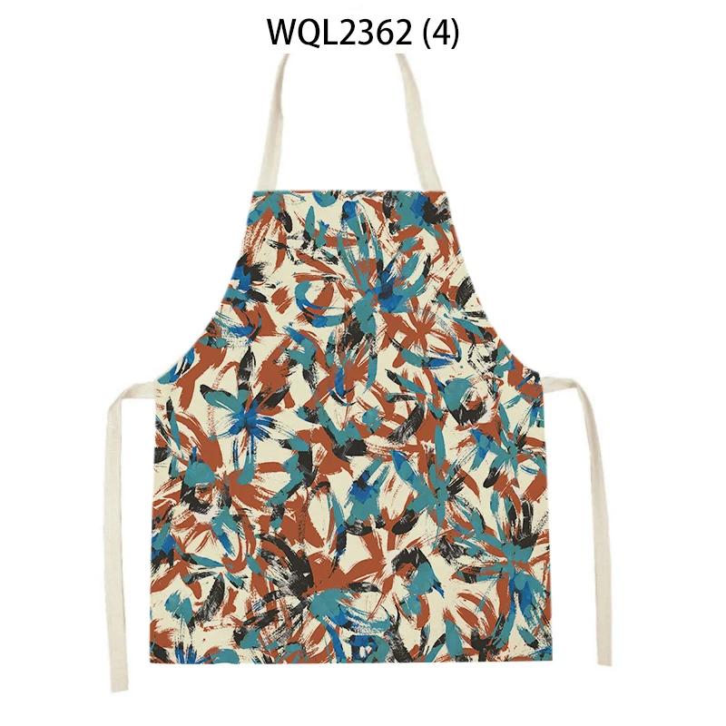 Retro Flowers Plant Pattern Aprons Home Baking Cooking Kitchen Aprons for Women Men Outdoor Garden Cleaning Aprons