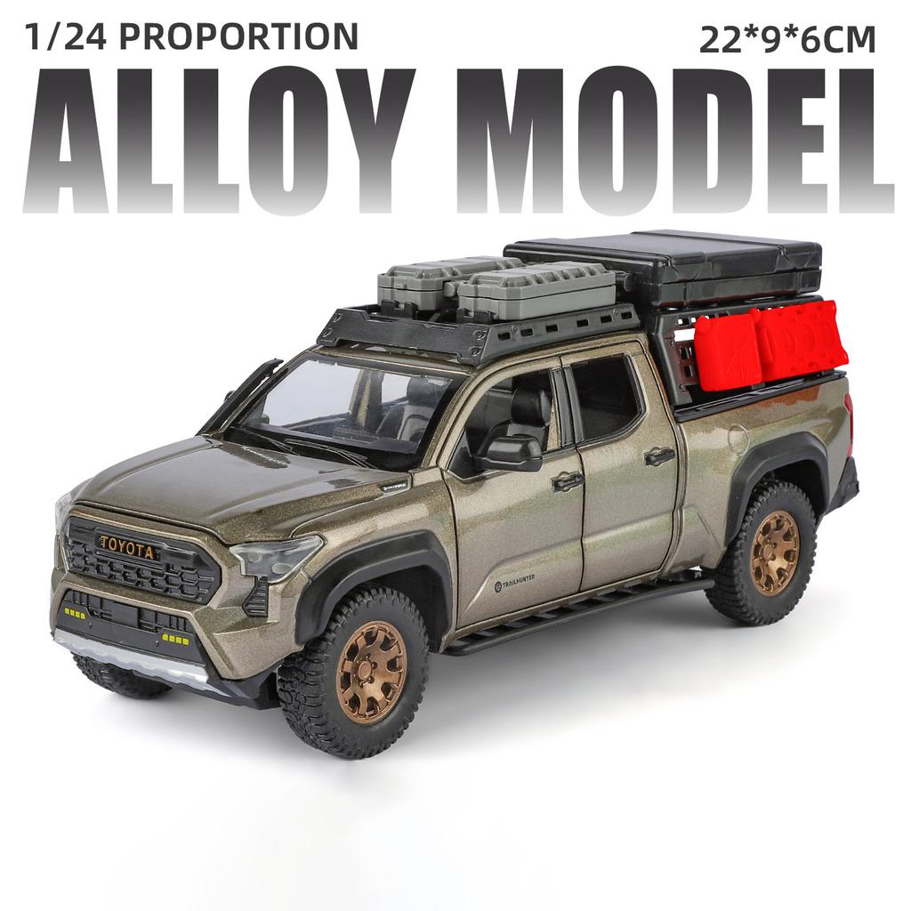 1/24 Toyota Tacoma Off Road SUV Alloy Diecast Model Car Sound and Light Pull Back Children Toy Car Birthday Gifts for Boy Kids