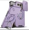 Armor Shockproof Magnetic Ring Stand Holder Phone Case For Xiaomi 15T 15T Pro Luxury Orange Purple Camera Flip Protection Cover