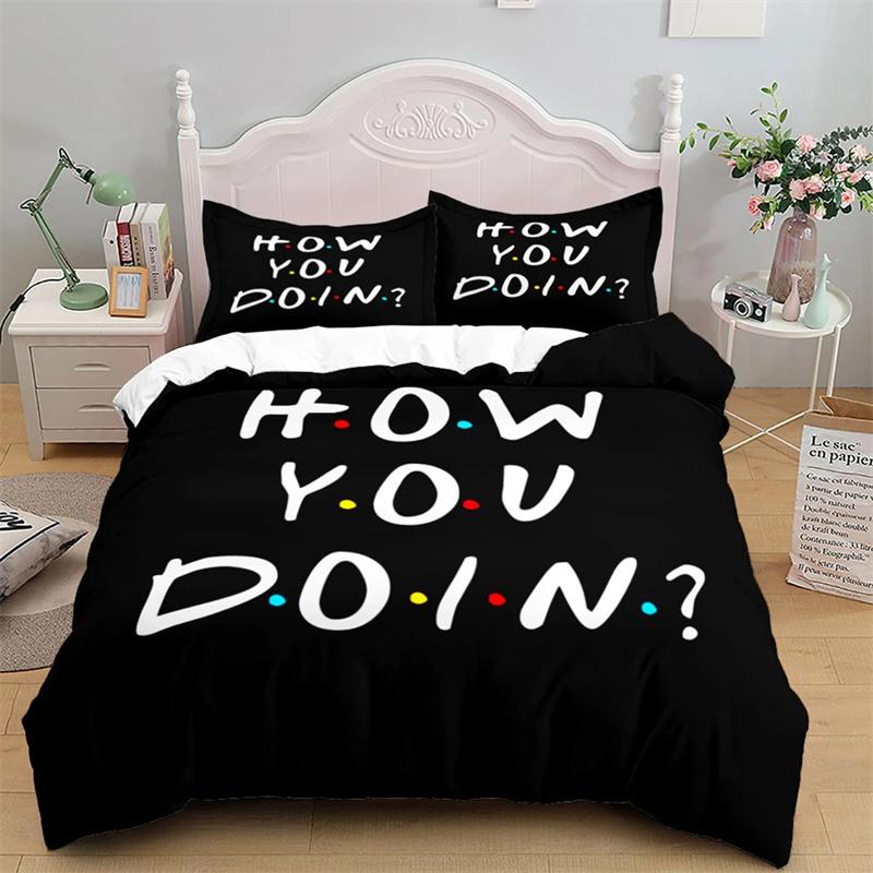 Friends TV Show Bedding Sets Duvet Cover Set With Pillowcase Polyester Double Twin Full Queen King Bedclothes Home Decor