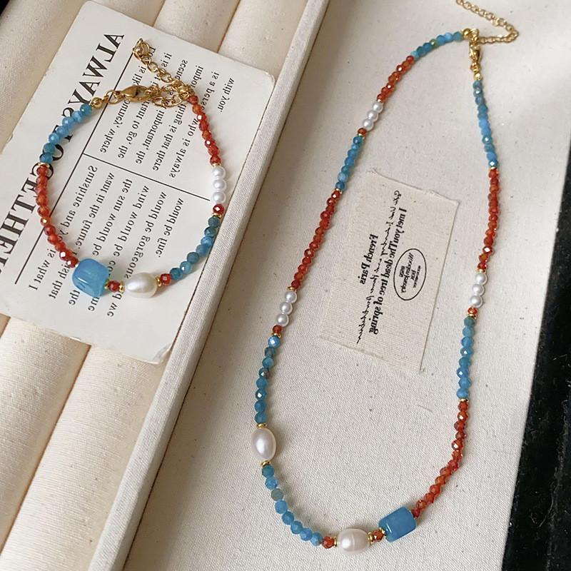 Nytt Kinesisk Geometriskt Pärlhalsband Med Färskvattenpärlor För Kvinnor