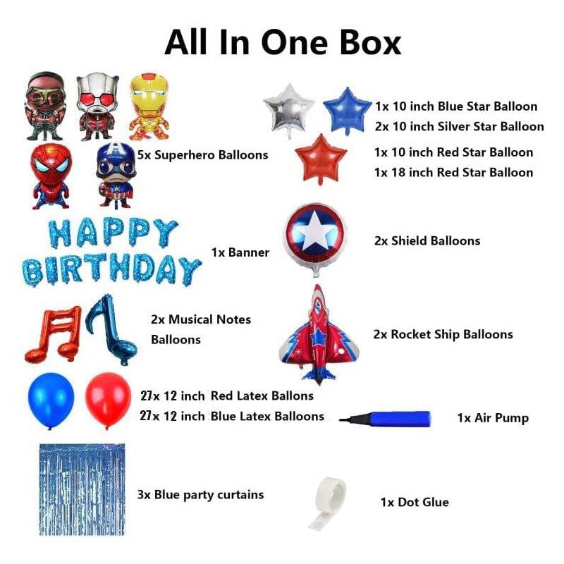 Super Birthday Suit Avengers Themed Party Decoration Spider-Man Captain America Balloon Suit