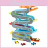 6 Tier Wooden Sliding Car Track Puzzle Early Education Inertial Children Toy