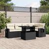 VidaXL Garden Lounge Set 6 Pcs with Cushions Black Wicker 3267886