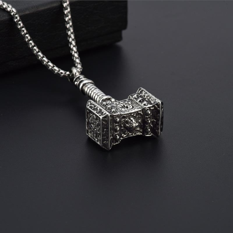 European and American Thors Hammer Mens Necklace Pendant Trendy Vintage Casting Jewelry Fashion Jewelry Pendant